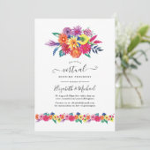 Florale Online-Hochzeit Fiesta Einladung (Stehend Vorderseite)