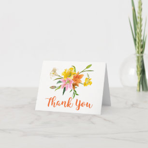 Florale Orangen-Dankeschön-Lilienblumen Rosa Dankeskarte