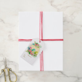 Florale Ostereier & Frühlingsrosen Personalisiert Geschenkanhänger