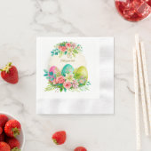 Florale Ostereier & Wasserfarbe Rosa Rosen Serviette (Beispiel)