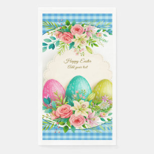 Florale Ostereier & Wasserfarbe Rosa Rosen Serviette