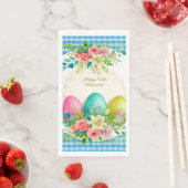 Florale Ostereier & Wasserfarbe Rosa Rosen Serviette (Beispiel)