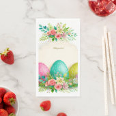 Florale Ostereier & Wasserfarbe Rosa Rosen Serviette (Beispiel)