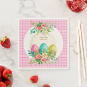 Florale Ostereier & Wasserfarbe Rosa Rosen Serviette (Beispiel)