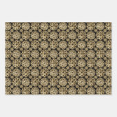 Florale Outdoor-Naturmuster Gold schwarz Stilvoll Geschenkpapier Set (Vorderseite)