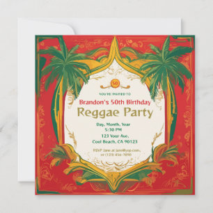 Florale Palmen Anpassbare Reggae-Party  Einladung