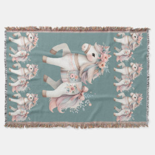 Florale Pastell-Pferd-Fantasy-Illustration Decke
