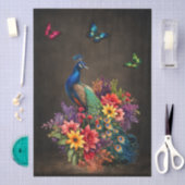 Florale Pfauen & Schmetterlinge Decoupage Seidenpapier (Handwerk)