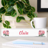 Florale Pfingstrose Pink Namensplakette