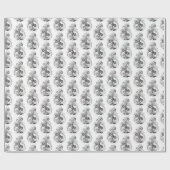 Florale Pflanze im Tangle Design - Geschenkpapier (Flach)