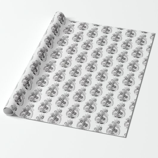 Florale Pflanze im Tangle Design - Geschenkpapier (Ungerollt)