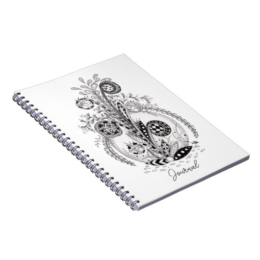 Florale Pflanze im Tangle Design -  Notizblock (Rechte Seite)