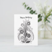 Florale Pflanze im Tangle Design - Postkarte (Stehend Vorderseite)
