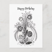 Florale Pflanze im Tangle Design - Postkarte (Vorderseite)