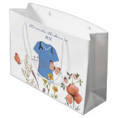 Florale Pflegeschulabsolventin Große Geschenktüte (Rückseite Schrägansicht)