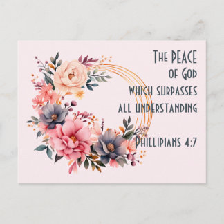 Florale Philipper 4:7 Inspirations-Postkarte Postkarte