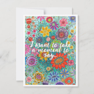 Florale Postkarte, gedruckt aus Originalgrafiken. Postkarte