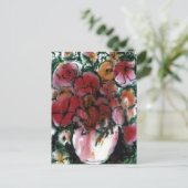 Florale Postkarte "Pink Vase" (Stehend Vorderseite)