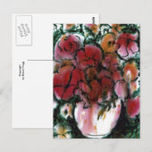 Florale Postkarte "Pink Vase" (Vorne/Hinten)
