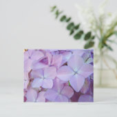 Florale Postkarten Lavender Lila Hydrangea Blume (Stehend Vorderseite)