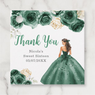 Florale Prinzessin im dunkelgrünen Kleid Sweet Six Geschenkanhänger