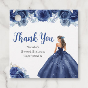 Florale Prinzessin im navyblauen Kleid Sweet Sixte Geschenkanhänger