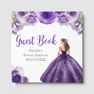 Florale Prinzessin in dunkelviolettem Kleid Sweet  Gästebuch