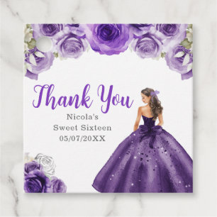 Florale Prinzessin in dunkelviolettem Kleid Sweet  Geschenkanhänger