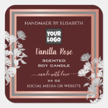 Florale Produktmarken für individuelle Burgund und