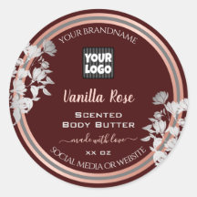 Florale Produktmarken für individuelle Burgund und