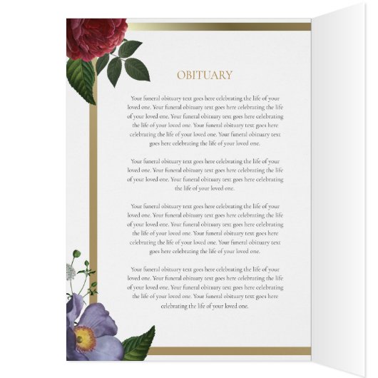 florale Reihenfolge des Beerdigungsprogramms (Innen (Links))