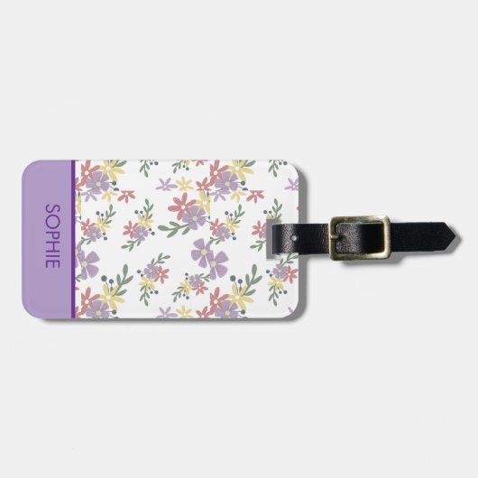 florale Reisetaschenanhänger  Gepäckanhänger (Vorderseite horizontal)