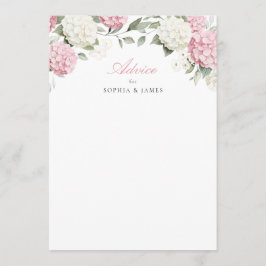 Florale rosa Hortensien-Grün-Hochzeitsratgeberkart Hinweiskarte