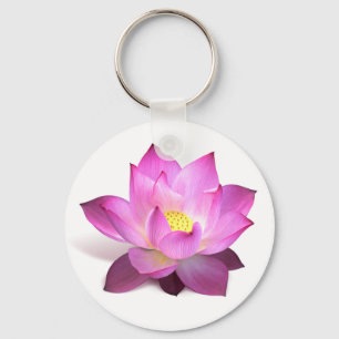 Florale rosa und violette Lotusblume - Zen Schlüsselanhänger