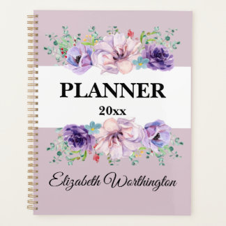 Florale Rose Aquarelldruckschrift Planer