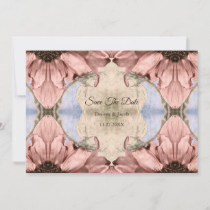 Florale Rose Gold Röte Pink Hochzeitseinladung Ankündigung