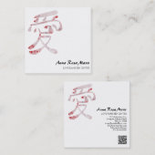 *~* Florale Rose LIEBE Kanji Japan QR Quadratische Visitenkarte (Vorne/Hinten)