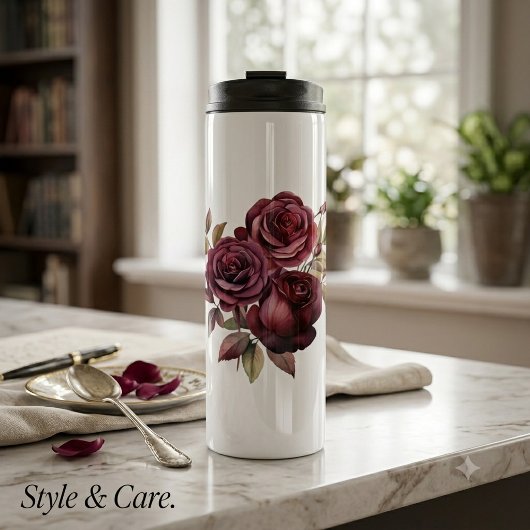 Florale Rose Signature Thermos-Reisebecher Thermosbecher