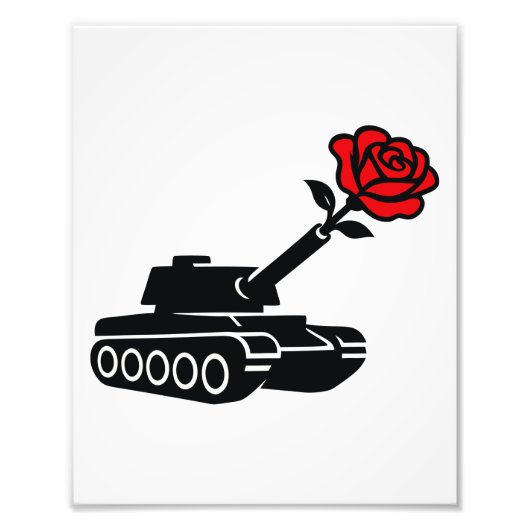 Florale Rose tank Anti-War-Pazifismus Fotodruck (Vorne)