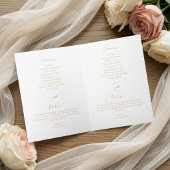 Florale Rosen Elfenbein-Faltkarte Hochzeitsprogram Programm