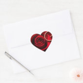 Florale rote Rose mit Ring Hochzeit Herz-Aufkleber (Umschlag)