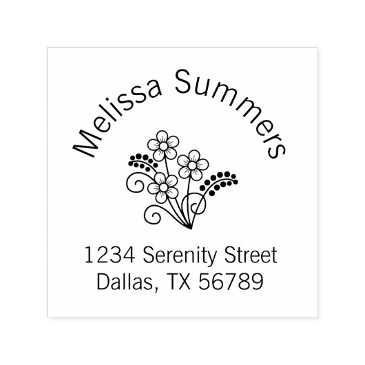 Florale Rückgabeprotokoll-Adresse Permastempel (Design)