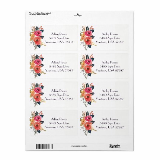 Florale Rücksendeadresse (Vorne)