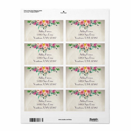 Florale Rücksendeadresse (Vorne)