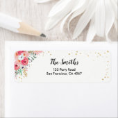 Florale Rücksendeadresse Etikett Farbe Rosa Garten (Insitu)