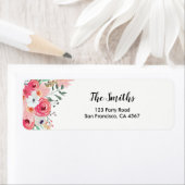 Florale Rücksendeadresse Etikett Farbe Rosa Garten (Insitu)