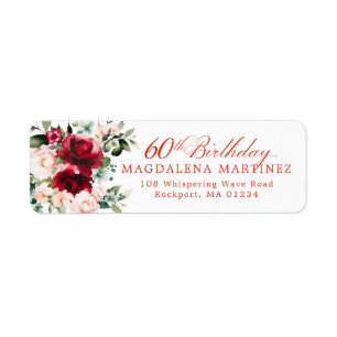Florale Rücksendeadresse für 60. Geburtstagspartei