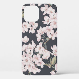 Florale Sakura, dunkelgrau, nahtloses Muster. Case-Mate iPhone Hülle