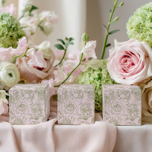 Florale Salbei-Grün- und Rosé-Favorbox Geschenkschachtel