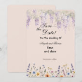 florale Save-the-Date-Karte Save The Date (Vorne/Hinten)